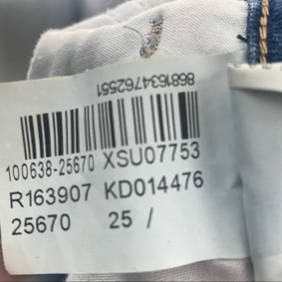 Mavi Elliot High Rise Two Tone Denim Wide Crop Jeans Size 25 - Picture 8 of 14